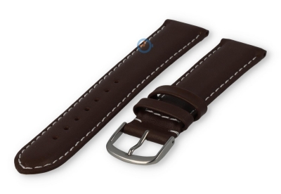 Odd-size leather watch strap - 19mm - dark brown