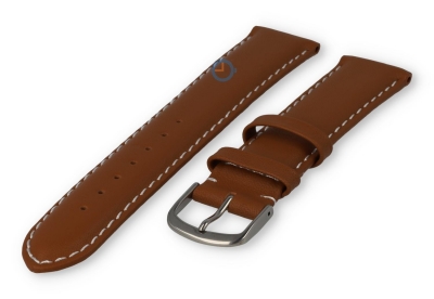 Odd-size leather watch strap - 19mm - cognacbrown