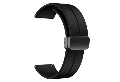 Durable silicone strap 22mm - black