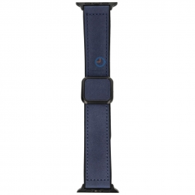 Luxury leather strap Apple 45mm - Navy