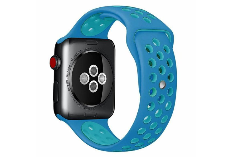 Apple watch sport strap silicone blue/green 42-44mm