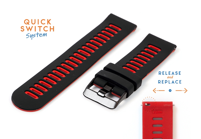 Coros Pace 3 watch band silicone - black/red 